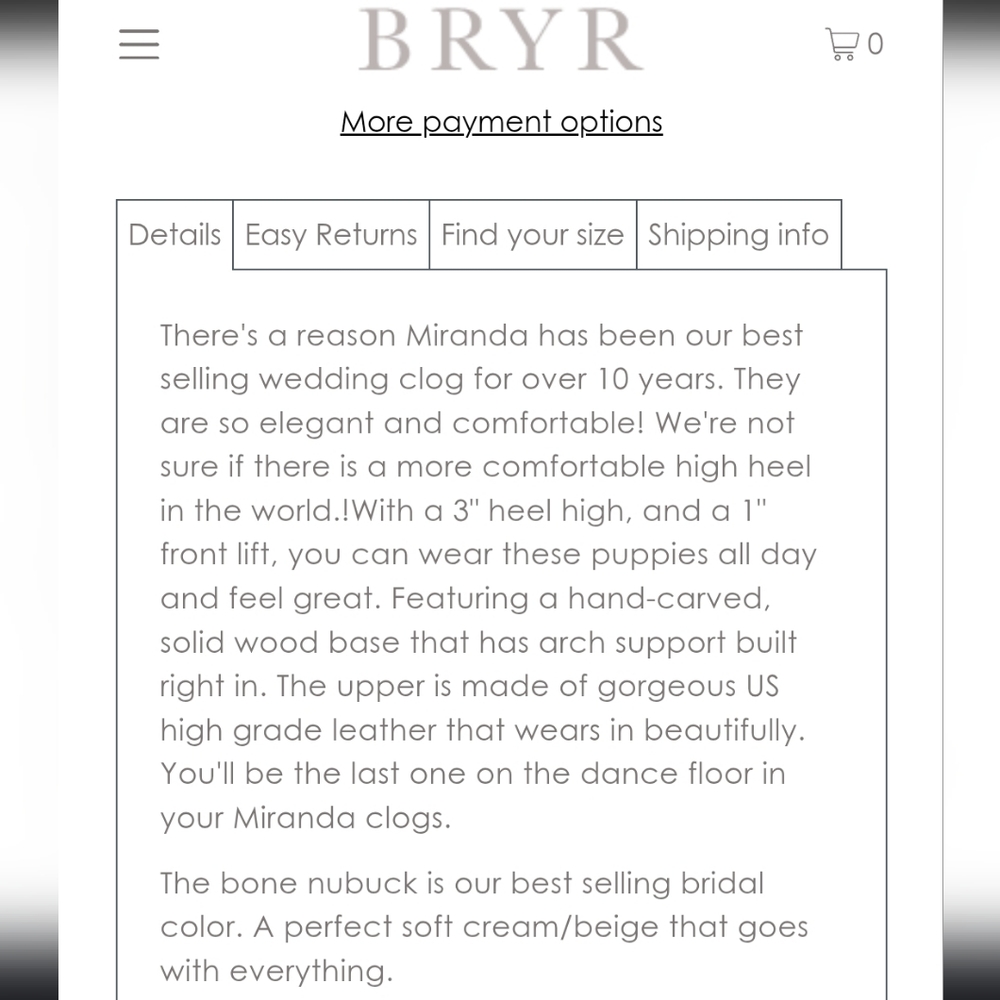 ***SOLD*** BRYR Miranda Peep Toe Mid Heel Clogs in Bone sz EU 35 / US 4.5-5 - Picture 9 of 11